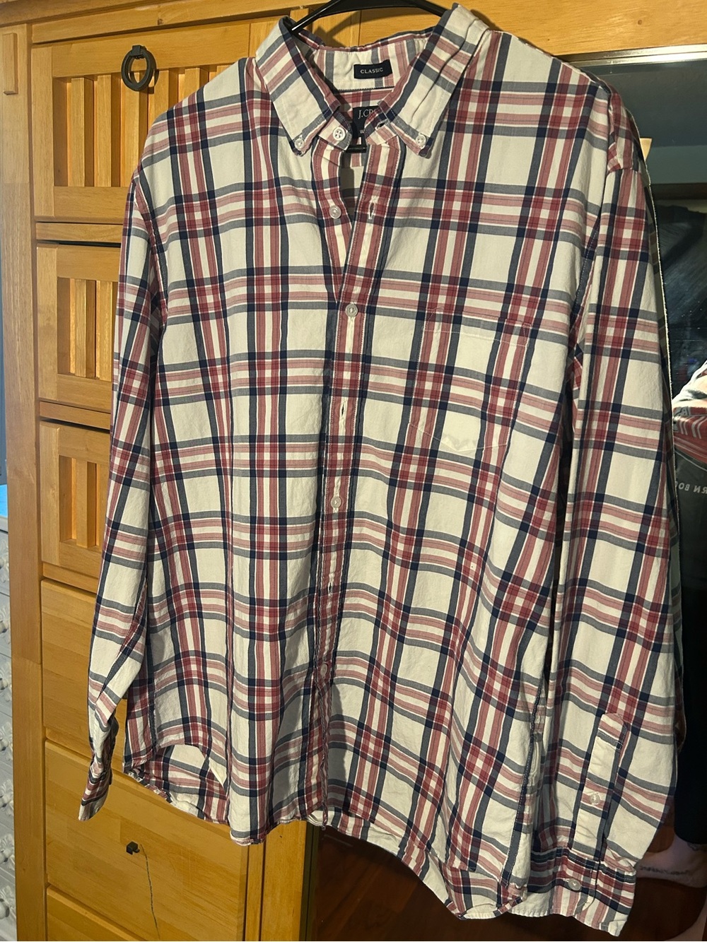 J. Crew Long sleeve plaid crew neck size XL